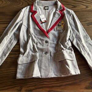 Women's Gray Blazer with Red Trim